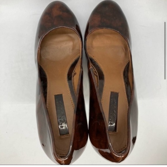 Zara Woman Brown Patent Leather High Heels Size 38/7.5 - Picture 4 of 8